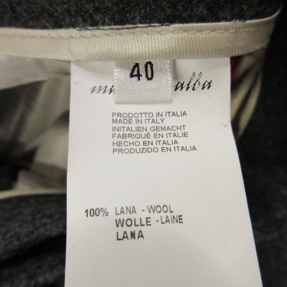 Massimo Alba Womens Wool Wide Leg Trouser Pants size 40 Made in‎ Italy Gray - Picture 3 of 12